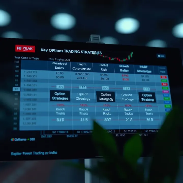 Chart showing various options trading strategies with risk and reward profiles
