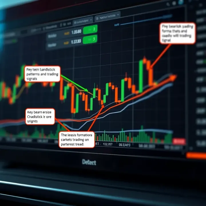 Detailed chart illustrating key bearish candlestick formations with distinct annotations highlighting pattern characteristics and trading signals