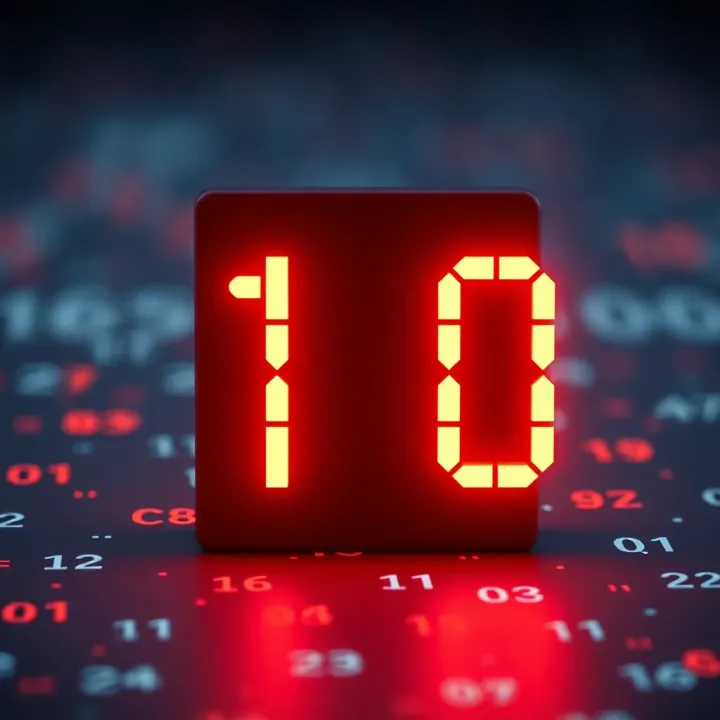 Illustration of binary digits representing the decimal value ten