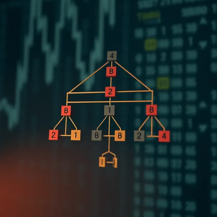 Diagram illustrating the structure of a binary search tree with nodes connected in a hierarchical manner