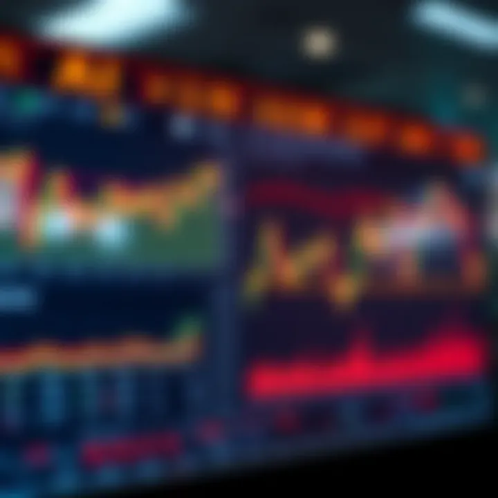 Digital interface showing AI-powered stock market analytics with graphs and data insights