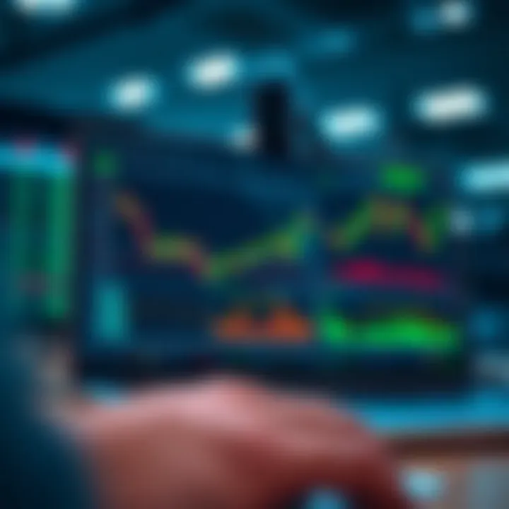 Illustration of secure online trading platform interface featuring charts and analytics