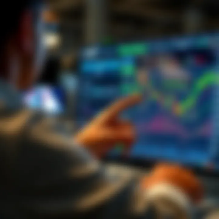 Forex Trading Platform with Regulatory Safeguards and Security Features User interacting with a forex trading platform interface highlighting regulatory compliance and security features
