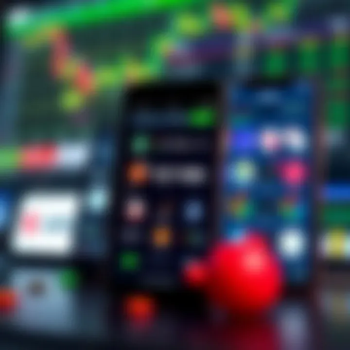 Popular Forex Trading Platforms Available for Indian Traders Illustration of mobile devices showcasing popular forex trading platforms available in India with icons and logos