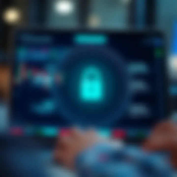 Secure forex trading platform interface showing encryption and safety features