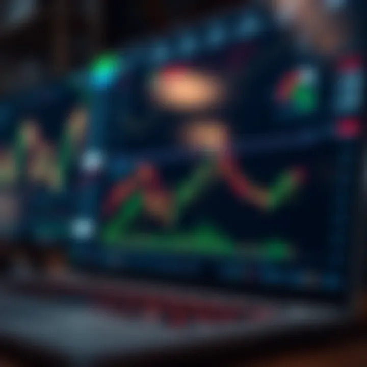 Graph and trading data visualization representing secure and efficient trading tools