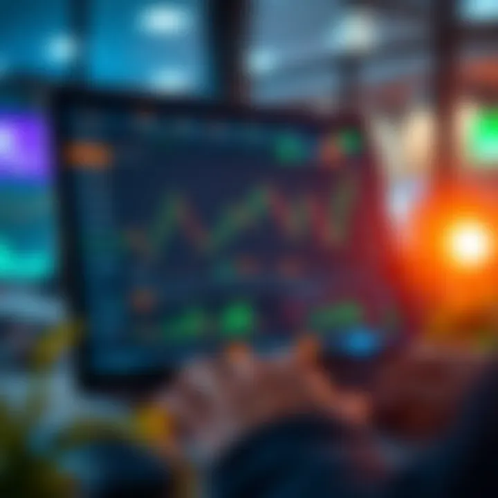 User interface of a popular Indian online trading application showing stock charts and trading options