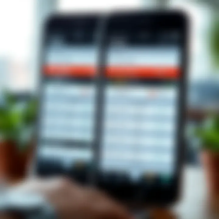 Comparison of multiple trading app features including ease of use, security, and customer support ratings