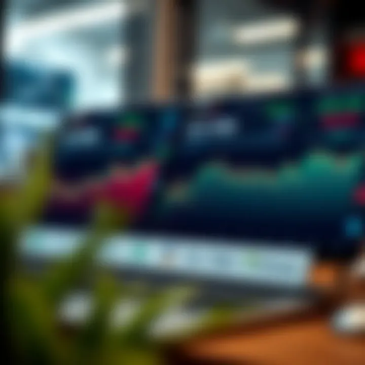 Interface showcasing multiple trading app dashboards with charts and market data