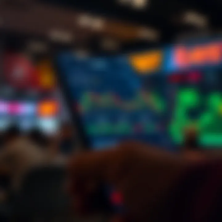 User interface of a secure mobile trading platform with real-time stock market charts and analysis tools