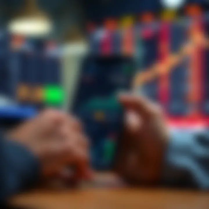 User-friendly trading platform on smartphone displaying charts and options