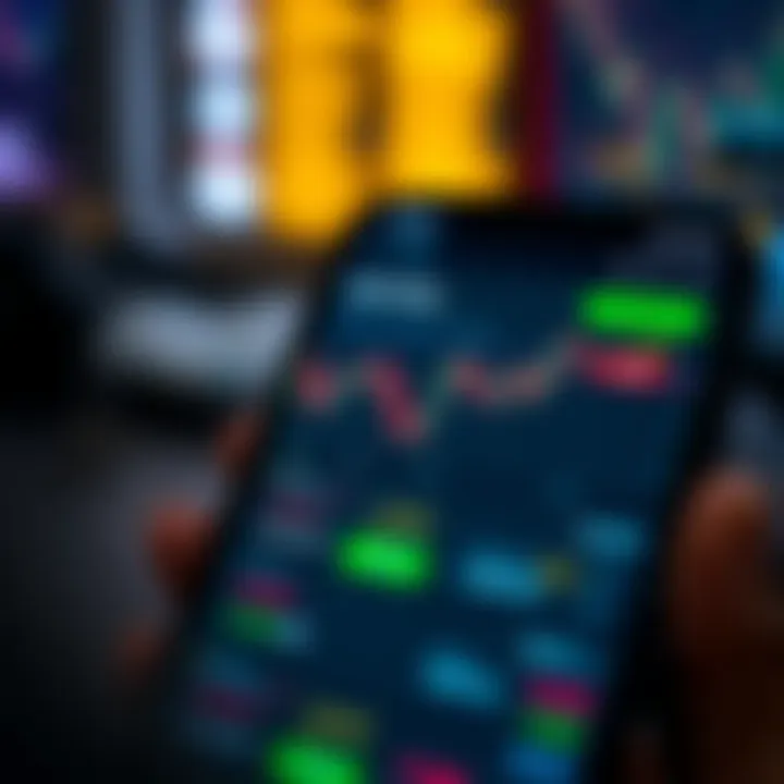 User interface of a crypto trading application showing market trends and trading options