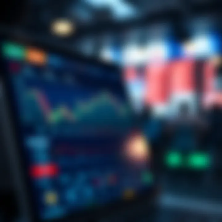 User interface of a leading online share trading app displaying stock charts and trading options