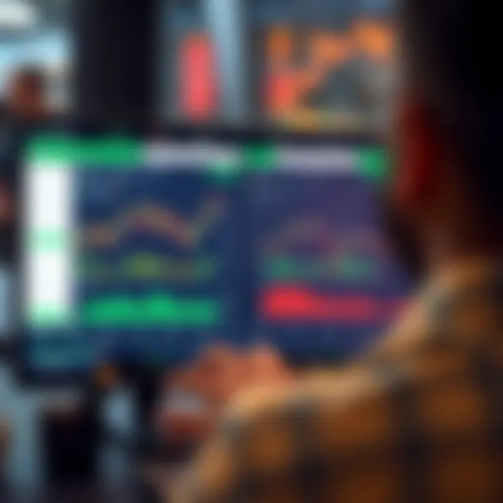 User-friendly interface of an online trading application showing stock market charts and portfolio summary