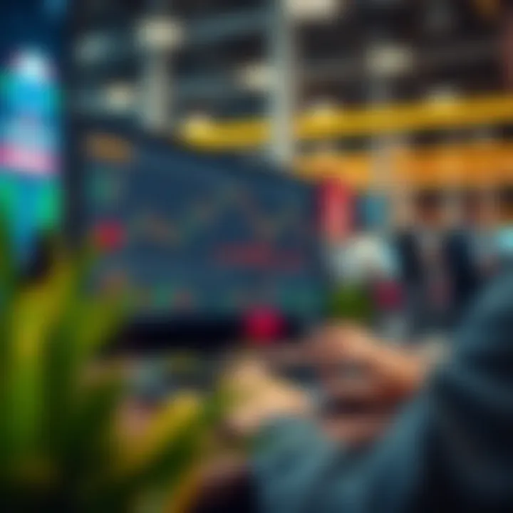 Illustration of a digital learning platform displaying options trading concepts and charts