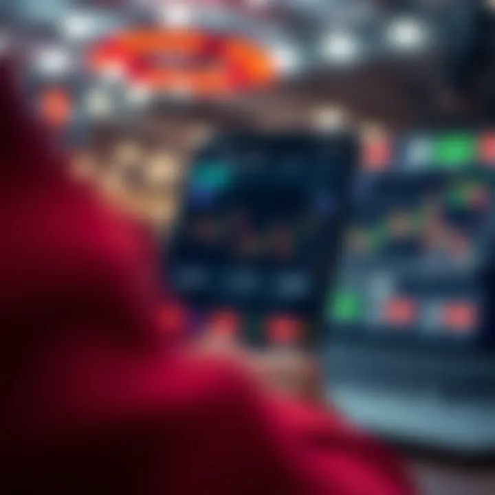 User interface showcasing key features of popular Indian trading app with charts and portfolio management