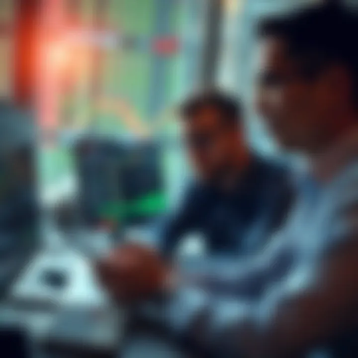 Conceptual illustration of disciplined trader analyzing market data with risk management principles