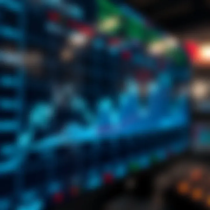 Intraday Stock Price Movements in Indian Market Graph showing stock price fluctuations in intraday trading on a digital screen