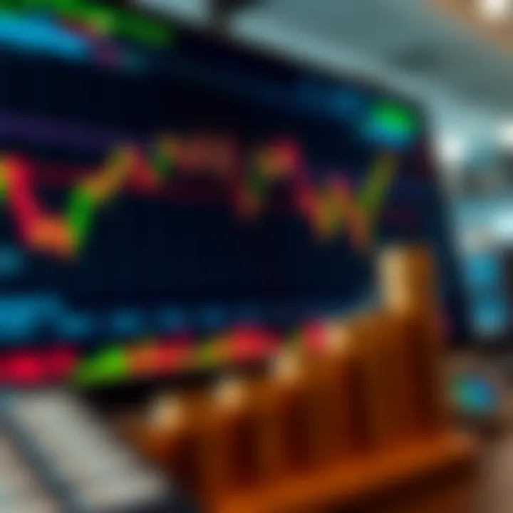 Graph showing options trading trends on a digital stock market interface