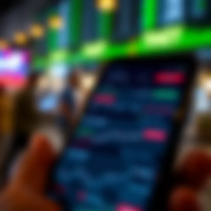 User-friendly interface of a popular trading application on a smartphone screen showing market trends and options