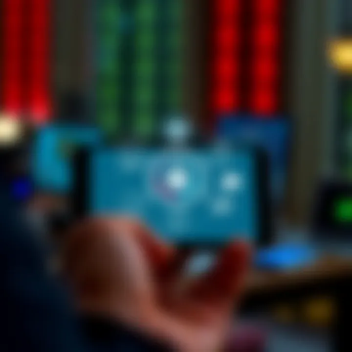 Essential Features of One-Minute Trading Applications Illustration of mobile device with various icons representing key features like security, speed, and user analytics in trading