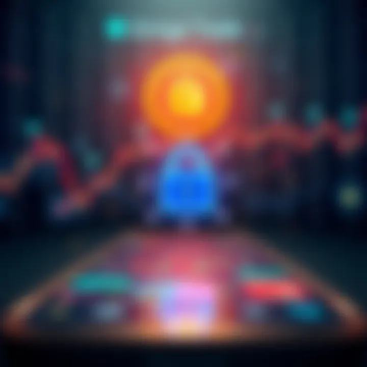 Conceptual illustration of a secure mobile trading platform with lock symbol and digital security elements