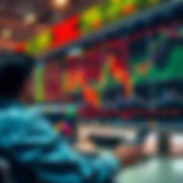 Conceptual representation of transitioning from virtual trading platform to live stock market