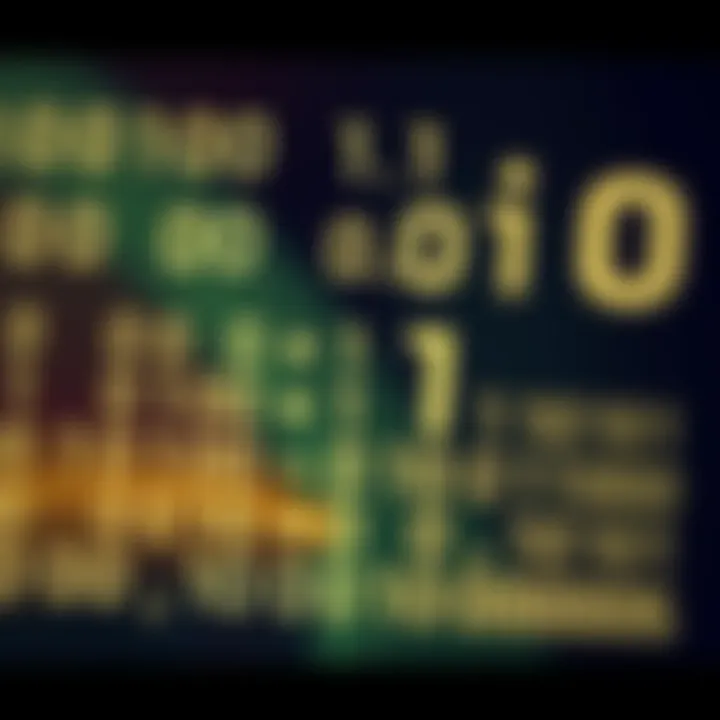 Diagram displaying the binary number system with digits zero and one used in arithmetic operations