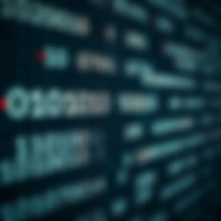 Visual representation of binary numbers translating into computer data and storage