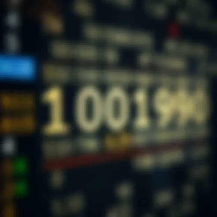 Binary numeral system chart displaying digits and their corresponding decimal values