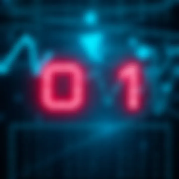 Binary Digits Representing Data States Diagram illustrating binary digits representing data using two states, zero and one