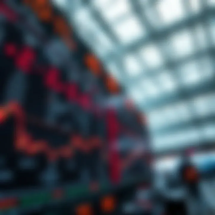 Currency exchange symbols representing global forex market activity
