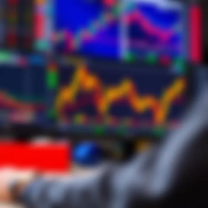 Illustration of trading tools like charts, indicators, and computer screen