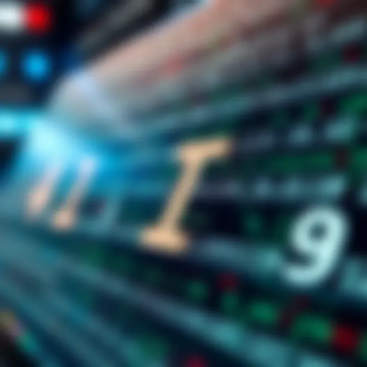 Visualization of binary digits representing letters in computing