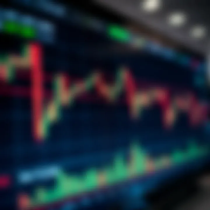 Graph displaying currency pairs fluctuating on a digital trading platform screen