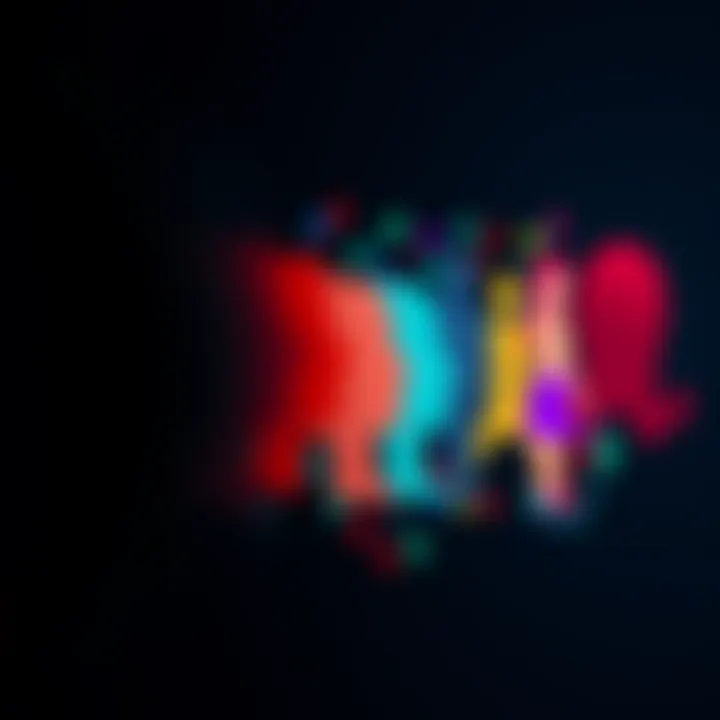 Abstract representation of diverse gender identities connected by a spectrum of colors and shapes