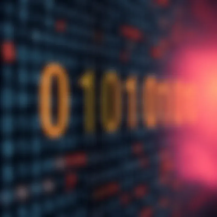 Diagram illustrating the binary number system with bits and their place values