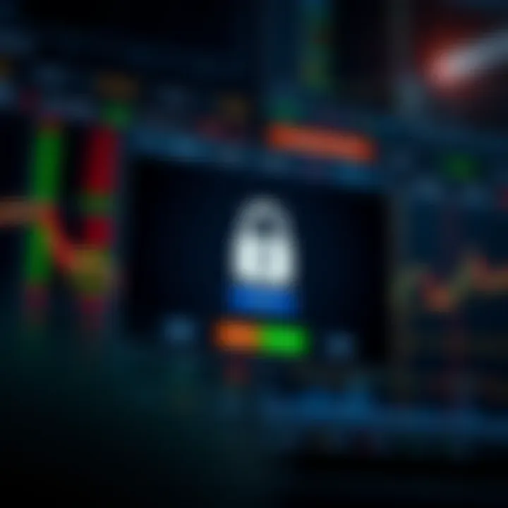 Secure login screen on a trading platform emphasizing data protection measures