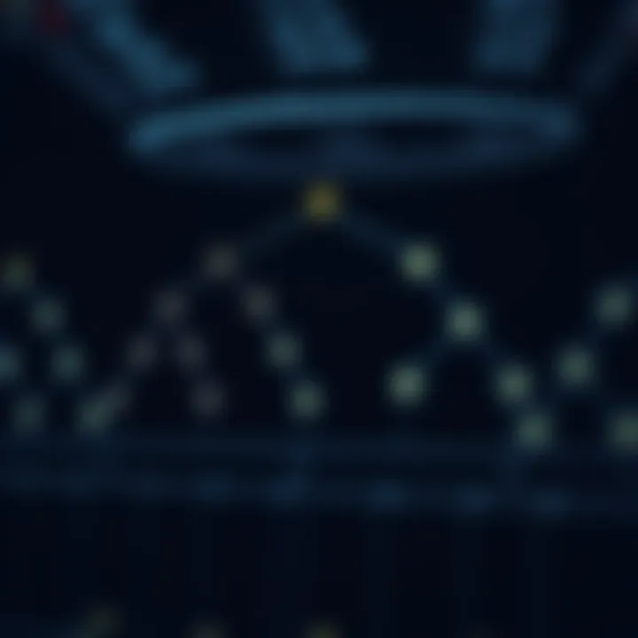 Diagram illustrating an optimal binary search tree structure with highlighted nodes and search path