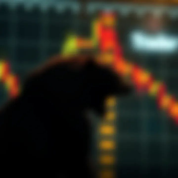 Visual representation of a bearish head and shoulders pattern forecasting a market decline