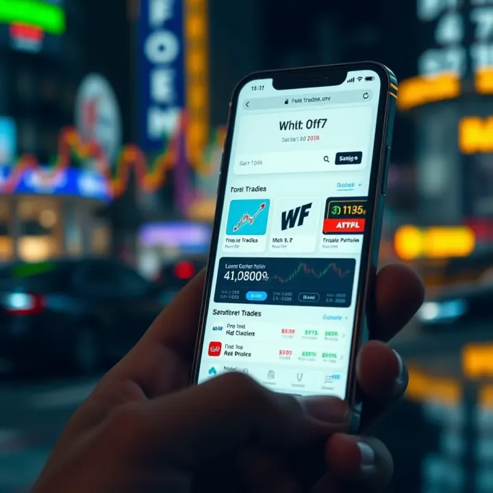 Mobile phone displaying popular forex trading platforms available for Indian users