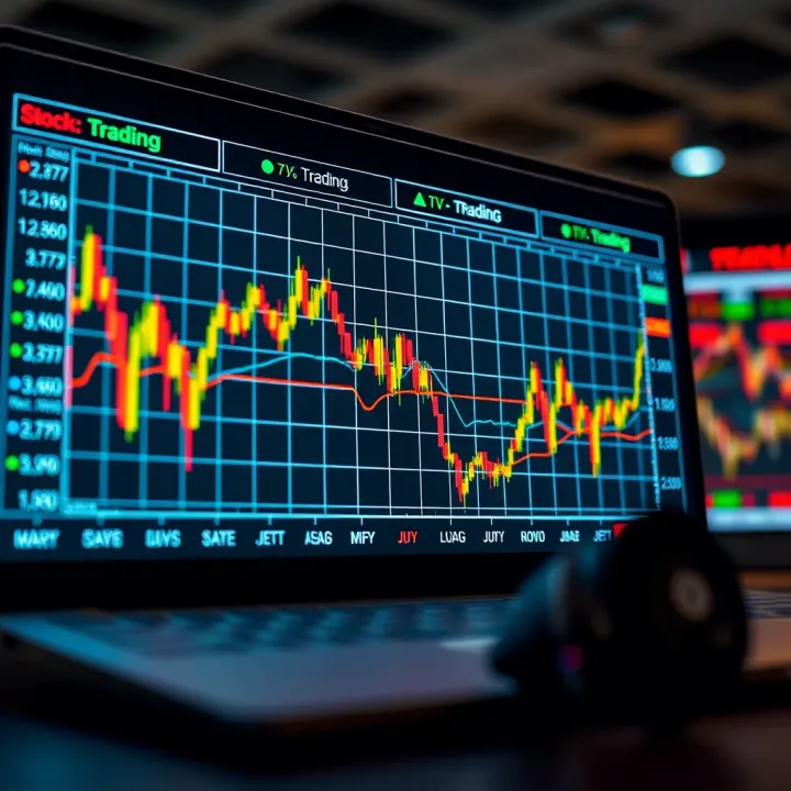 Graph showing stock market trends comparing various paper trading platforms in India