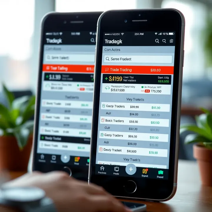 Comparison of multiple trading app features including ease of use, security, and customer support ratings