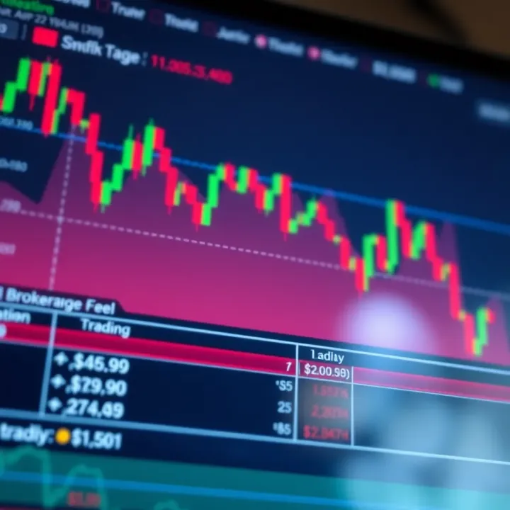 Brokerage Fee Comparison of Leading Trading Apps in India Comparison of brokerage fees across various Indian trading applications on a digital chart