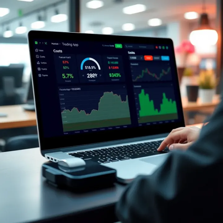 Feature and Cost Comparison of Popular Trading Apps in India Comparison of features and costs of various online trading platforms in India displayed on a digital dashboard