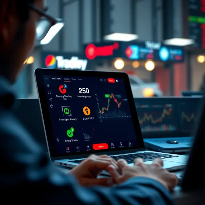 Overview of Features in Online Share Trading App for Indian Market User interface displaying key features of an online share trading app in India