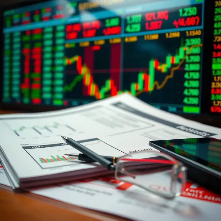 Regulatory Framework and Risk Management in Intraday Trading Illustration of regulatory documents and stock charts representing trading rules and risk management