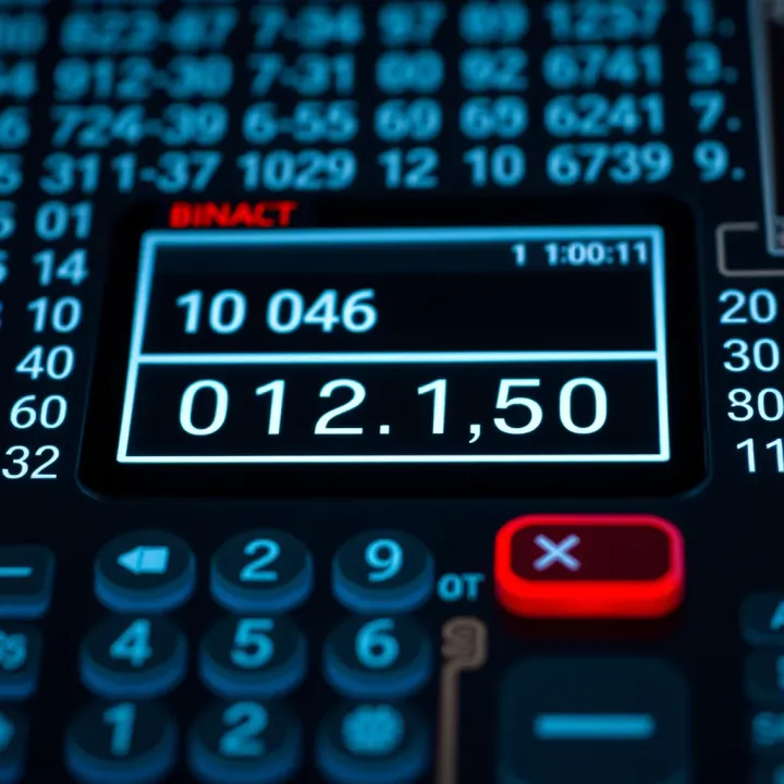 Interface of a Digital Binary Number Addition Calculator Screenshot of a digital binary addition calculator interface showing input and output fields