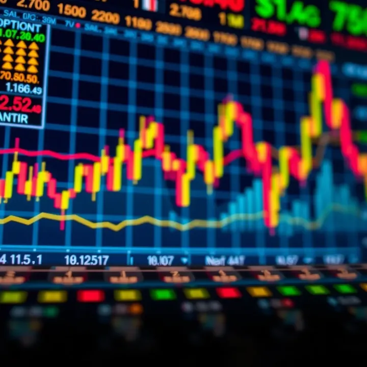 Graph showing rising stock chart with options trading indicators in Indian market context