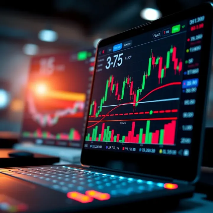 User interface displaying multiple charts and trading indicators on a digital platform